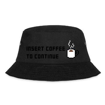 Kaffee Lebenselexier - Kaffee Rein weitermachen - Bucket Hat - Schwarz - Vorne - Lela (165cm)
