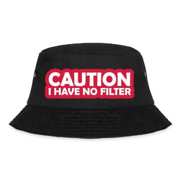 caution no filter Zitat - Bucket Hat - Schwarz - Vorne - Lela (165cm)
