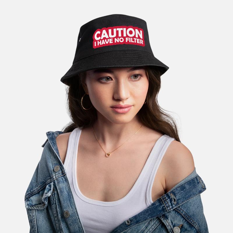 caution no filter Zitat Bucket Hat