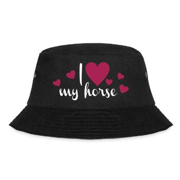 Ich liebe mein Pferd - Bucket Hat - Schwarz - Vorne - Lela (165cm)