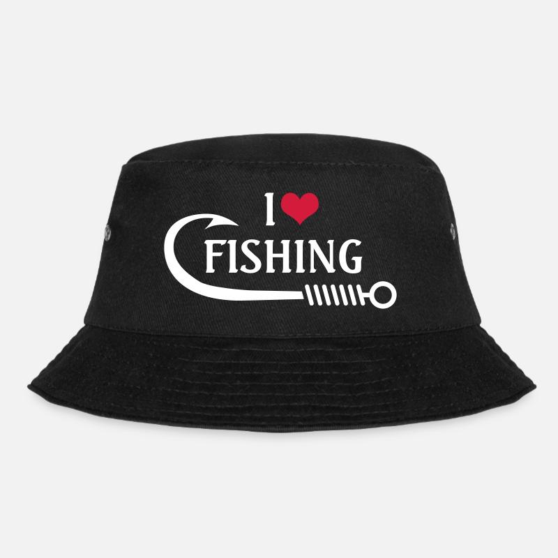 I Love Fishing - Bucket Hat - black