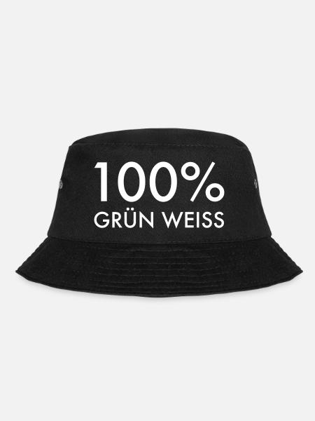 100% grün-weiss | Fussball | Fans | Stadion Bremen - Bucket Hat - Schwarz