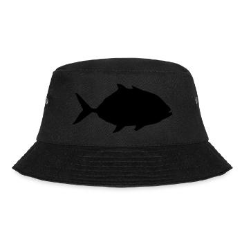 fish piranha silhouette symbol - Bucket Hat - black - Front - Lela (165cm)