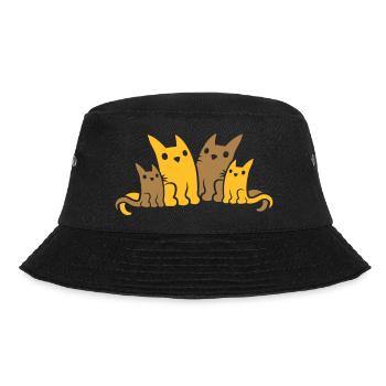 Papa Mama Cats Family - Bucket Hat - black - Front - Lela (165cm)