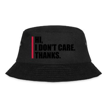 Hi I dont care - Bucket Hat - Schwarz - Vorne - Lela (165cm)