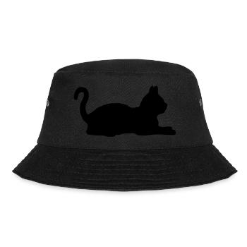 Liebe liegende Katze Silhouette - Bucket Hat - Schwarz - Vorne - Lela (165cm)