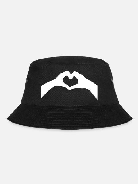 Herz - Bucket Hat - Schwarz