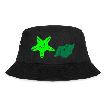 seestern muschel 1 - Bucket Hat - Schwarz - Vorne - Lela (165cm)
