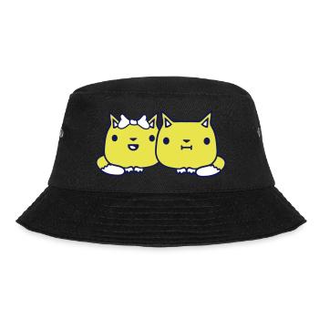 Two Cats Couple 2 Romantic Couple in Love - Bucket Hat - black - Front - Lela (165cm)