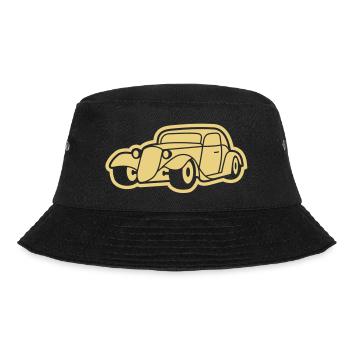 1 colors - Hot Rod Oldtimer Custom Cars Automobil - Bucket Hat - Schwarz - Vorne - Lela (165cm)