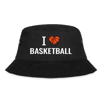 I love Basketball Basketballer Geschenkidee - Bucket Hat - Schwarz - Vorne - Lela (165cm)