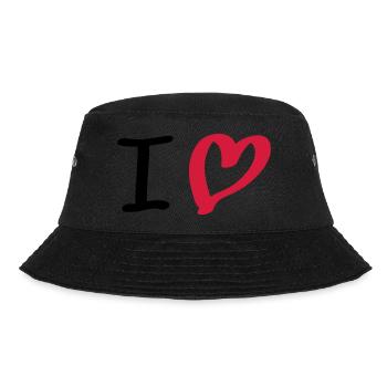 i love - Bucket Hat - black - Front - Lela (165cm)