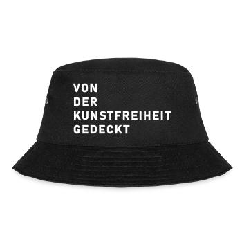 Von der Kunstfreiheit gedeckt - Bucket Hat - Schwarz - Vorne - Lela (165cm)