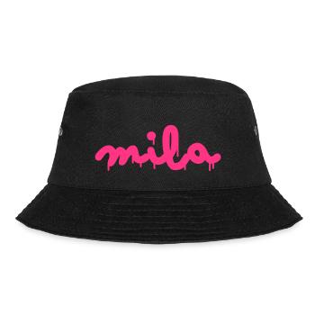 Name Mila - Bucket Hat - Schwarz - Vorne - Lela (165cm)