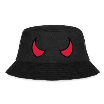 Teufelshörner - devil horns - cornes du diable - Bucket Hat - Schwarz - Vorne - Lela (165cm)