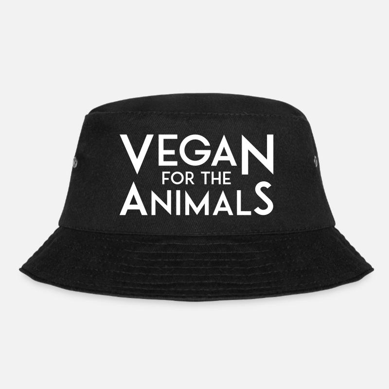 VEGAN FOR THE ANIMALS black - Bucket Hat - Schwarz