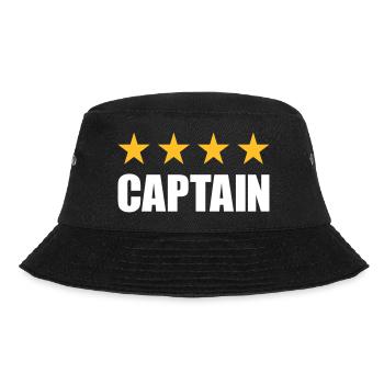 Captain (Vier Sterne in einer Reihe) - Bucket Hat - Schwarz - Vorne - Lela (165cm)