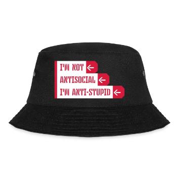 not antisocial anti stupid - Bucket Hat - black - Front - Lela (165cm)