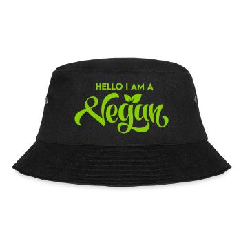 Hello I'm vegan! - Bucket Hat - black - Front - Lela (165cm)
