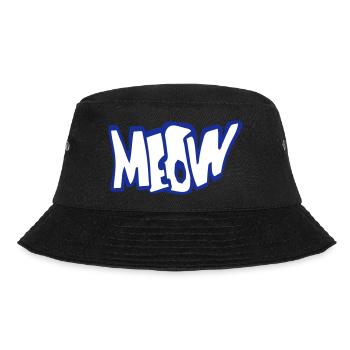 Meow Katze Comic Miau Buchstaben Kitten Text Zitat - Bucket Hat - Schwarz - Vorne - Lela (165cm)