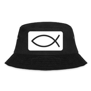 Fisch Christlich Jesus - Bucket Hat - Schwarz - Vorne - Lela (165cm)