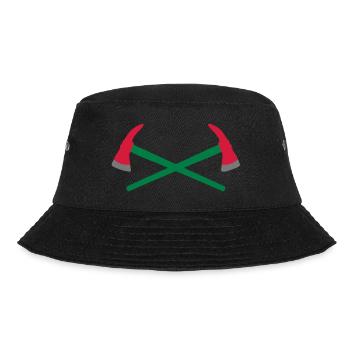 Feuerwehr Axt gekreuzt - Bucket Hat - Schwarz - Vorne - Lela (165cm)