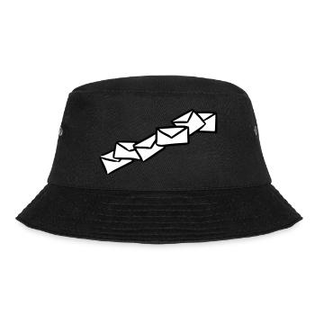 Briefe Nachrichten Sendung message letters - Bucket Hat - Schwarz - Vorne - Lela (165cm)