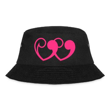 Herz Gänsefüßchen - Bucket Hat - Schwarz - Vorne - Lela (165cm)