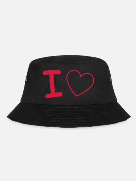 i love - Bucket Hat - Schwarz