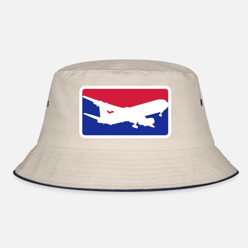 sport logo rot blau pilot hobbypilot flugzeug Bucket Hat