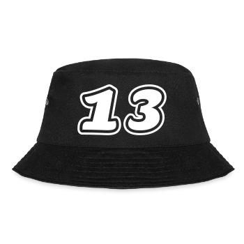 13 Zahl symbol - Bucket Hat - Schwarz - Vorne - Lela (165cm)