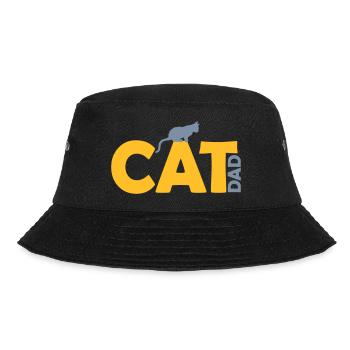 Cat Dad Logo Design - Bucket Hat - Schwarz - Vorne - Lela (165cm)