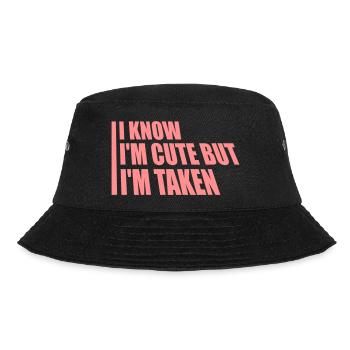 cute but taken Zitat - Bucket Hat - Schwarz - Vorne - Lela (165cm)