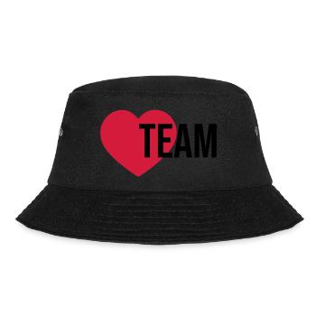Team Herz Symbol - Bucket Hat - Schwarz - Vorne - Lela (165cm)