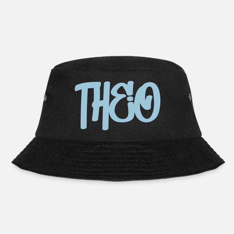 Theo Name Graffiti Font - Bucket Hat - black