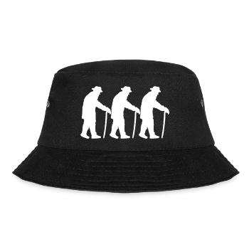 Drei Opas Rentner Alter Männer Team Silhouette - Bucket Hat - Schwarz - Vorne - Lela (165cm)
