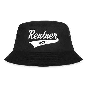 Rentner 2025 (Rente / Ruhestand / White) - Bucket Hat - Schwarz - Vorne - Lela (165cm)
