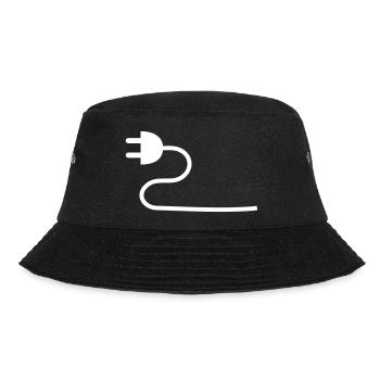 Stecker für eine Steckdose - Bucket Hat - Schwarz - Vorne - Lela (165cm)