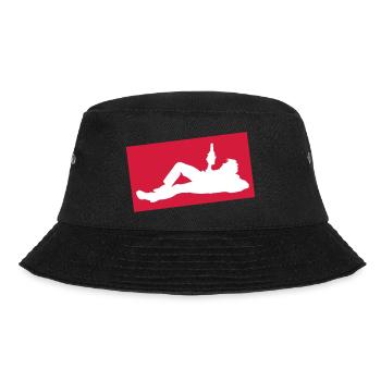 Drinking Beer Silhouette - Bucket Hat - black - Front - Lela (165cm)