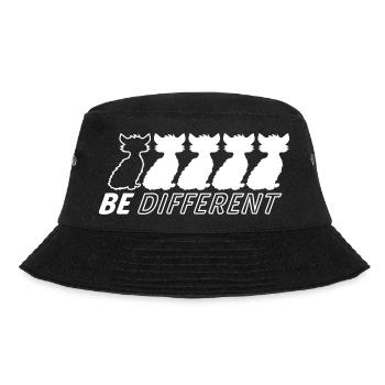 Be Different Katzen Freunde Anders Besonders Sein - Bucket Hat - Schwarz - Vorne - Lela (165cm)