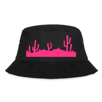 Viele Kakteen Kaktus Wüste Cool Lila Abend Nacht - Bucket Hat - Schwarz - Vorne - Lela (165cm)