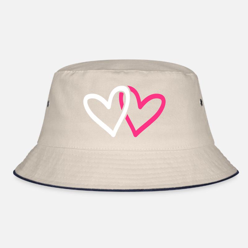 heart icons Bucket Hat