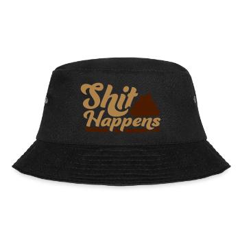 Kacke Haufen Shit happens - Bucket Hat - Schwarz - Vorne - Lela (165cm)