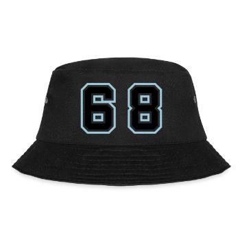 68 Zahl Symbol - Bucket Hat - Schwarz - Vorne - Lela (165cm)