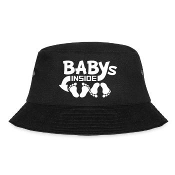 Babys Inside 2 Zwillinge Schwanger Bauch Lustig - Bucket Hat - Schwarz - Vorne - Lela (165cm)