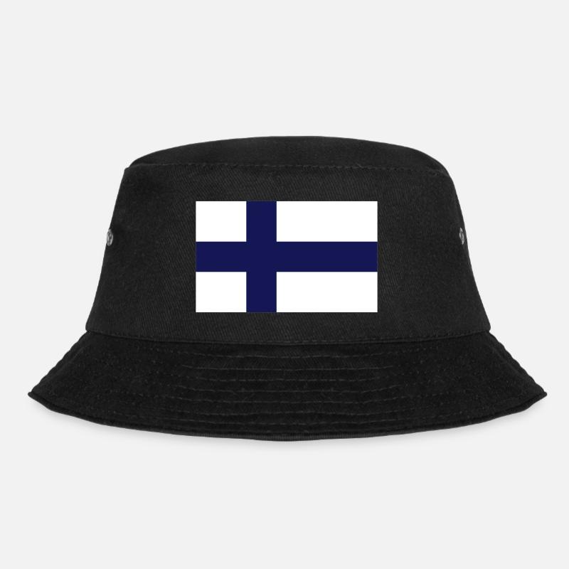 Flagge Finnland - Bucket Hat - Schwarz