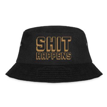 Shit happens Quote Motto - Bucket Hat - black - Front - Lela (165cm)