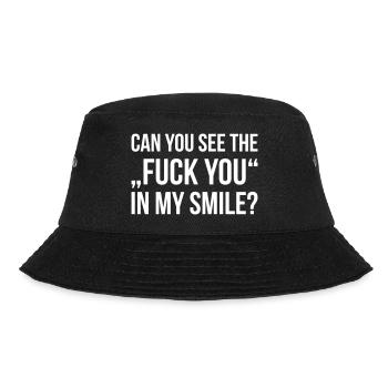 CAN YOU SEE THE FUCK YOU IN MY SMILE - Bucket Hat - Schwarz - Vorne - Lela (165cm)