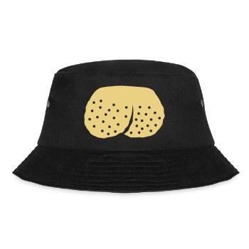 Hoden Comic rasierte Eier - Bucket Hat - Schwarz - Vorne - Lela (165cm)