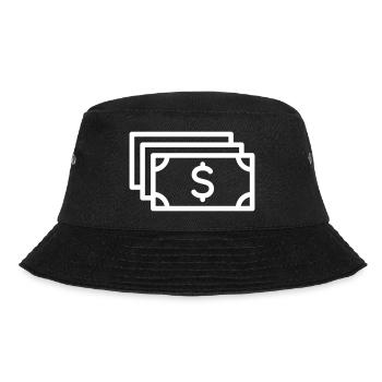 Dollar, Geld Symbol, Bargeld, Dollarschein - Bucket Hat - Schwarz - Vorne - Lela (165cm)